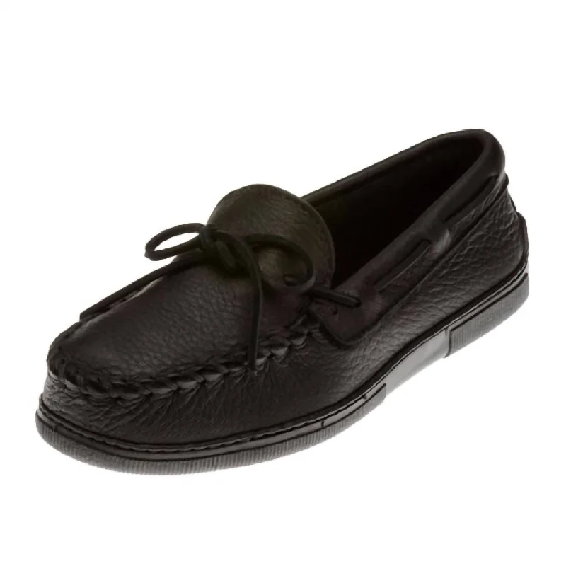 Men's Moosehide Hardsole Moccasin In Black