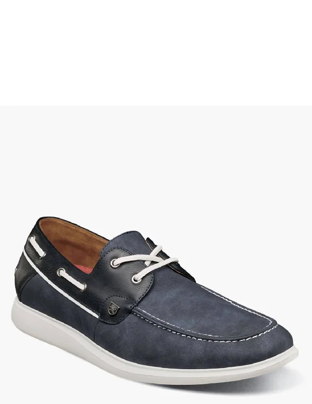 Men's Reid Moc Toe Boat Shoe In Navy