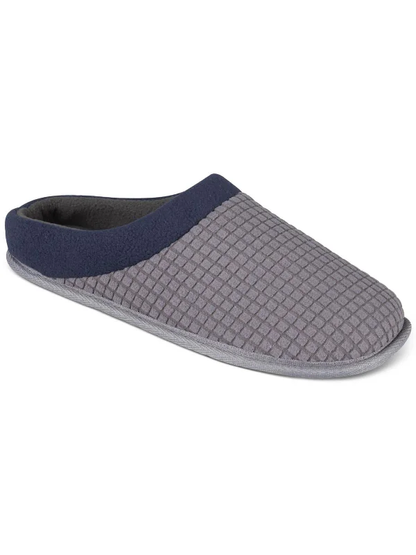 Mens Waffle-Knit Slip-On Slide Slippers