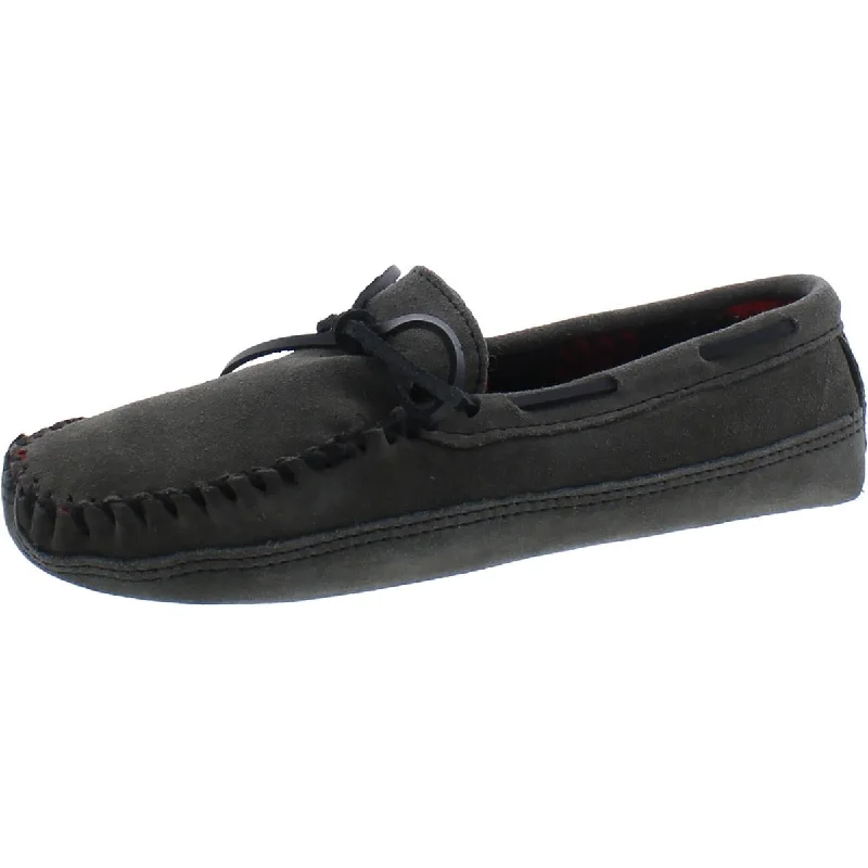 Minnetonka Mens Double Bottom  Suede Moccasin Slippers