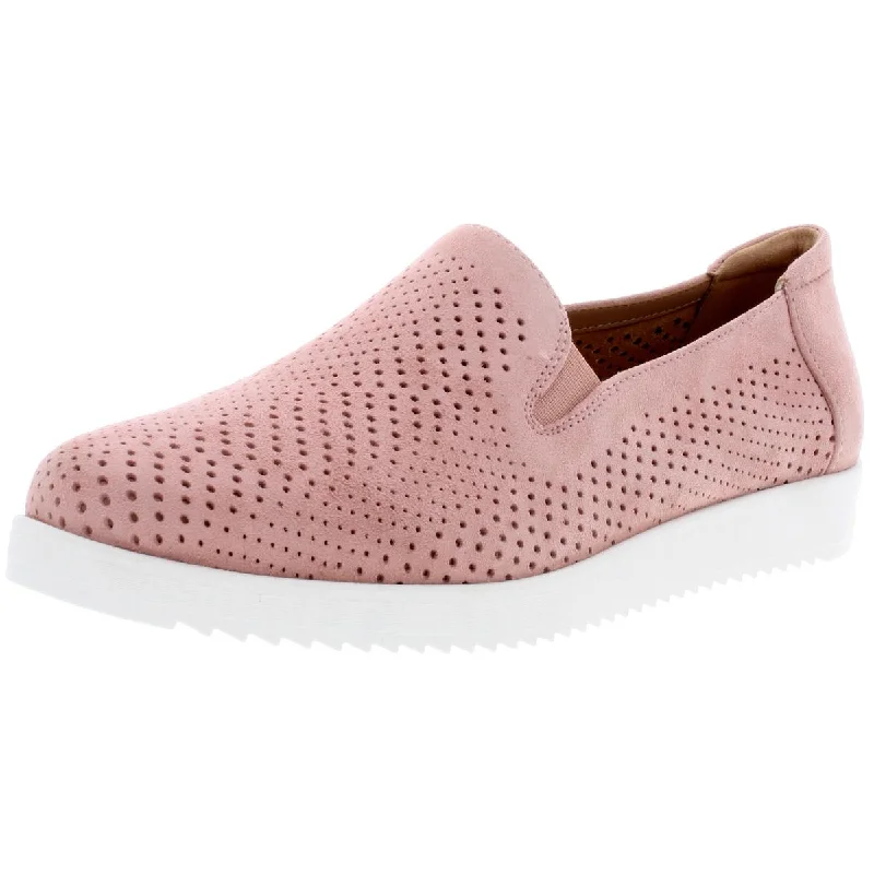 Naturalizer Womens Bonnie Suede Perforated Slip-On Sneakers