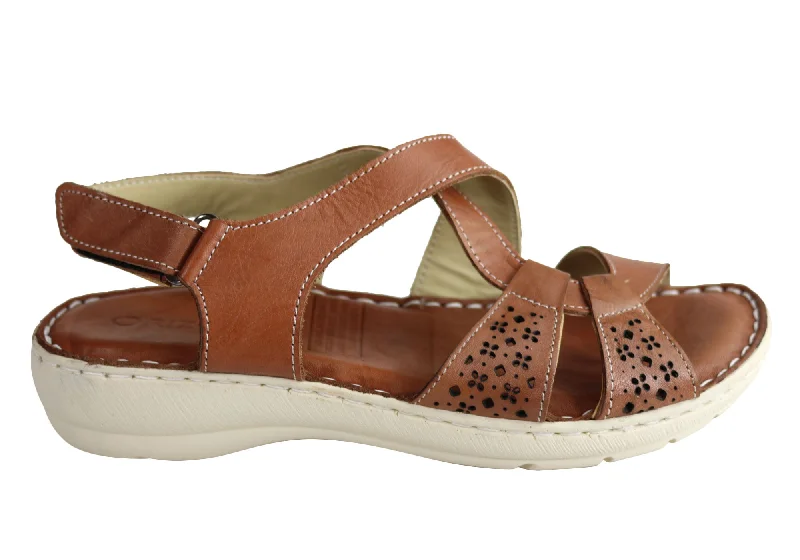 Orizonte Sharon Womens European Leather Comfortable Cushioned Sandals