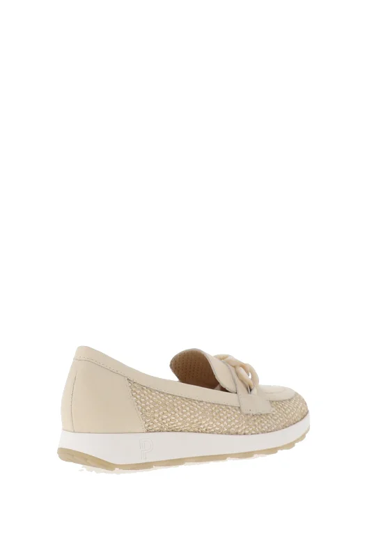 Pitillos Mesh Panel Loafers, Beige