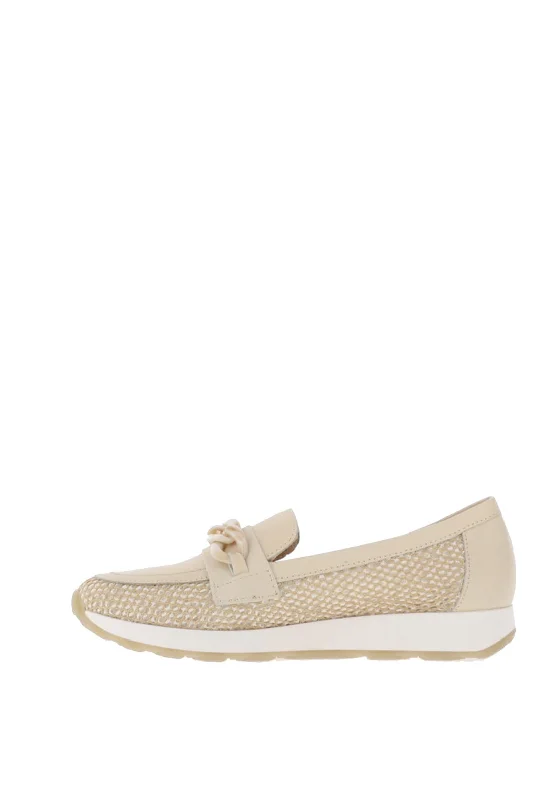 Pitillos Mesh Panel Loafers, Beige