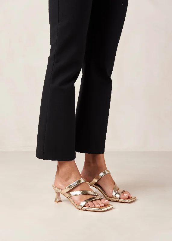 Sonny Shimmer Light Gold Vegan Leather Sandals