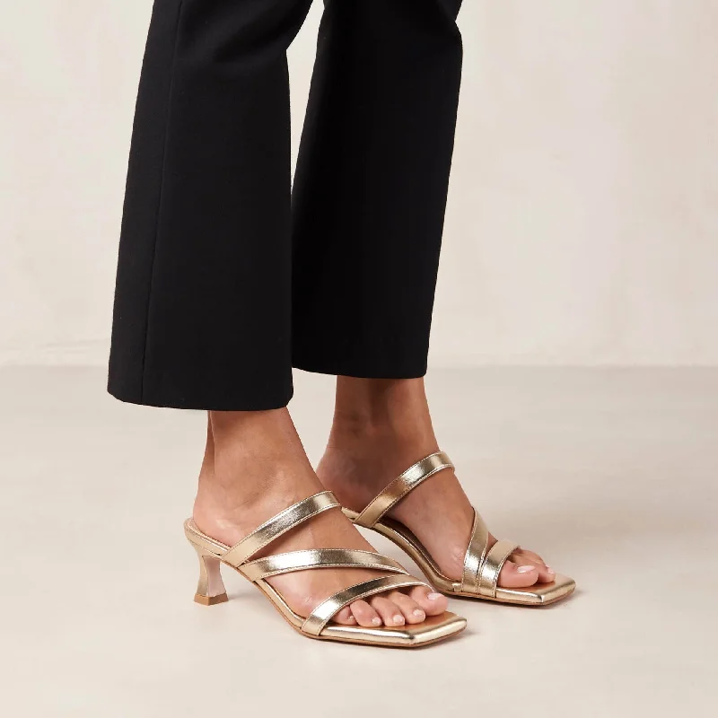 Sonny Shimmer Light Gold Vegan Leather Sandals