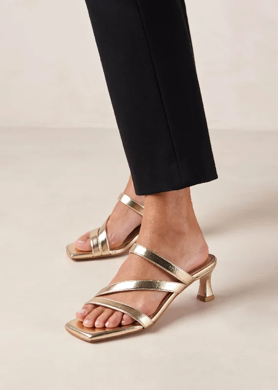 Sonny Shimmer Light Gold Vegan Leather Sandals