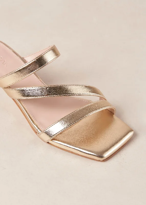 Sonny Shimmer Light Gold Vegan Leather Sandals