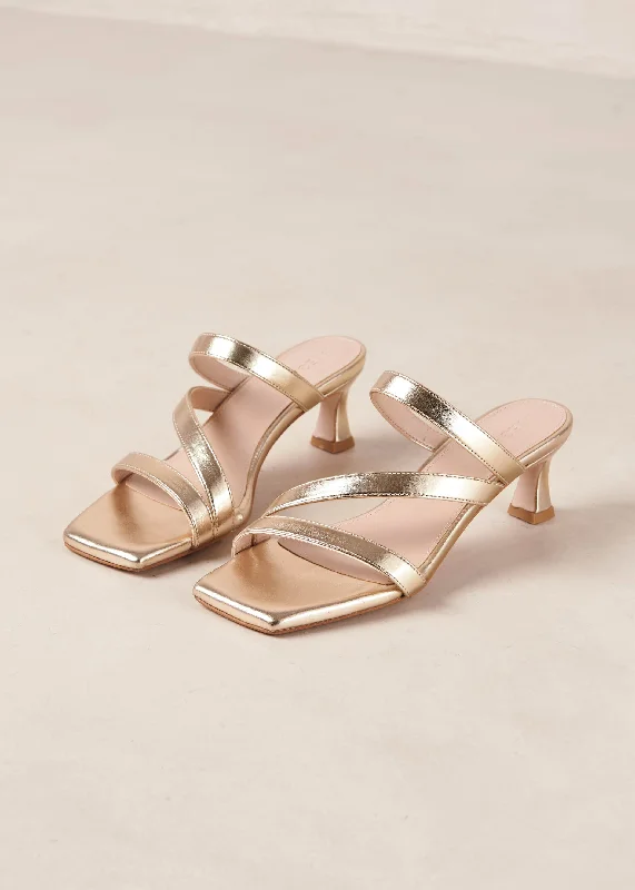 Sonny Shimmer Light Gold Vegan Leather Sandals