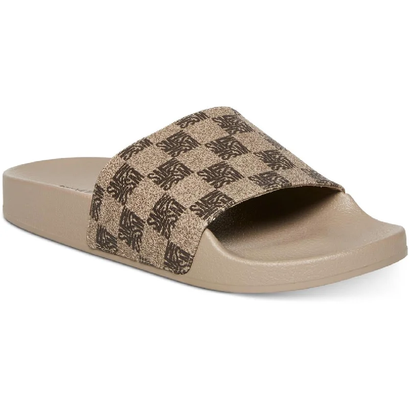 Steve Madden Sealed Women's Checkered Logo Pool Slide Sandal