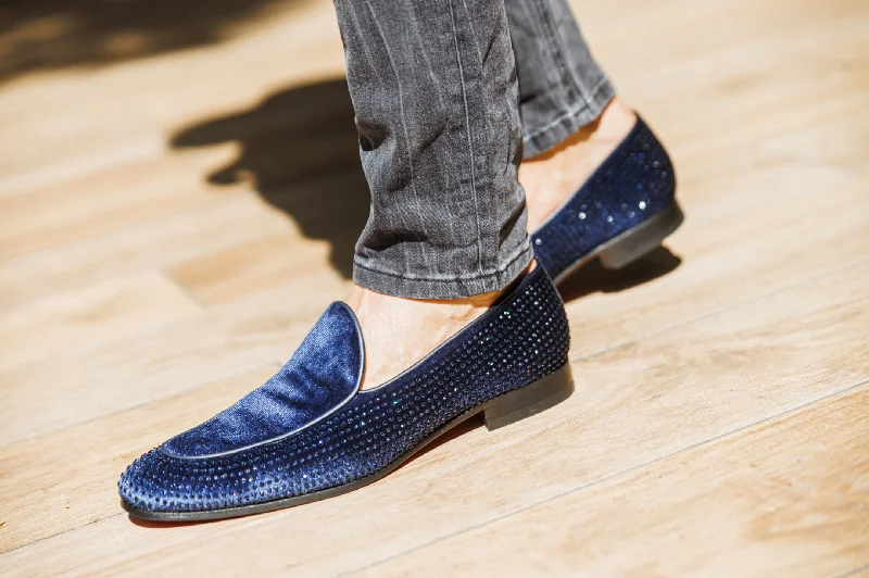 The Kouza Diamond Loafers - Blue