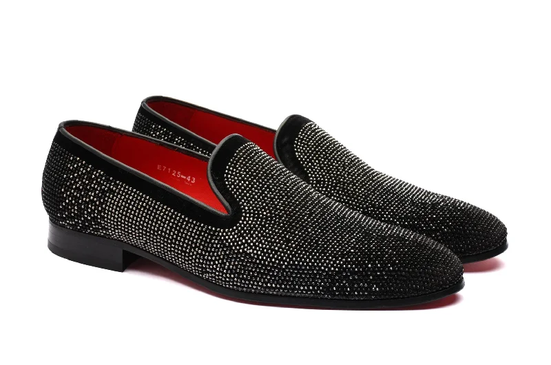 The Mandana Diamond Loafers - Black