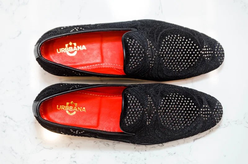 The Tuvan Diamond Loafers - Black