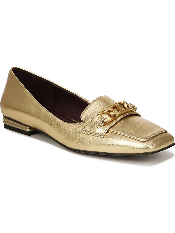 Tiari Womens Faux Leather Embellished Loafers