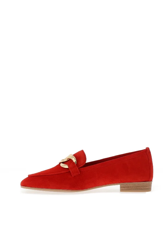 Unisa Buyo Suede Chain Loafer, Scarlet