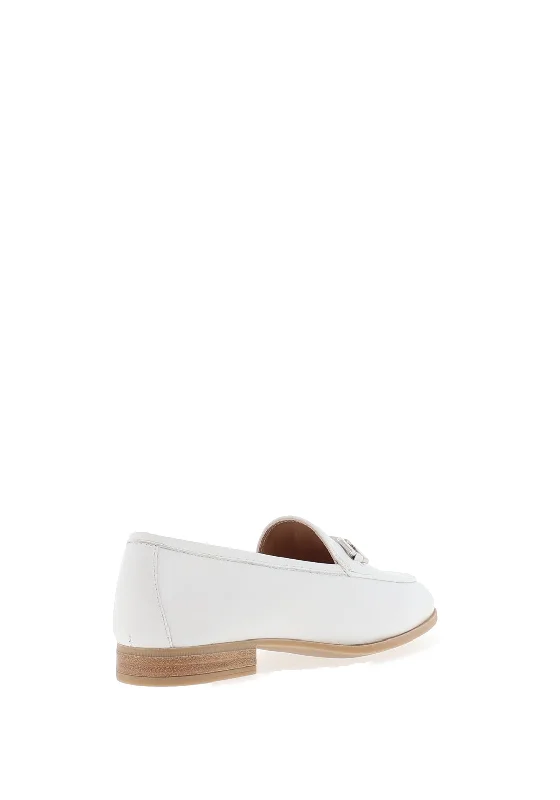 Unisa Dalcy Leather Chain Loafer, White