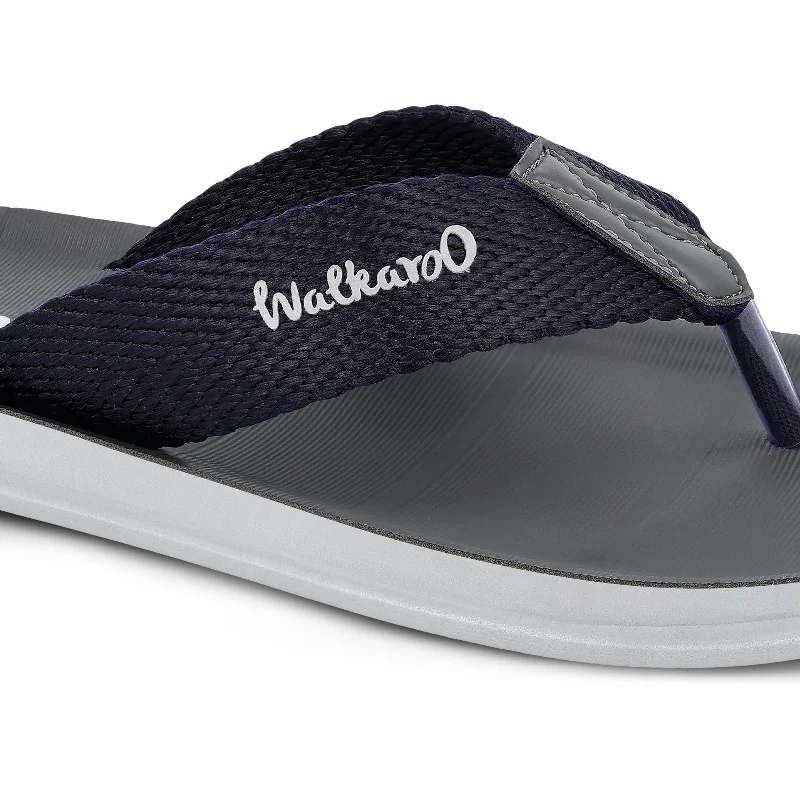 Walkaroo Men Solid Thong Sandals  - WG5002 Blue