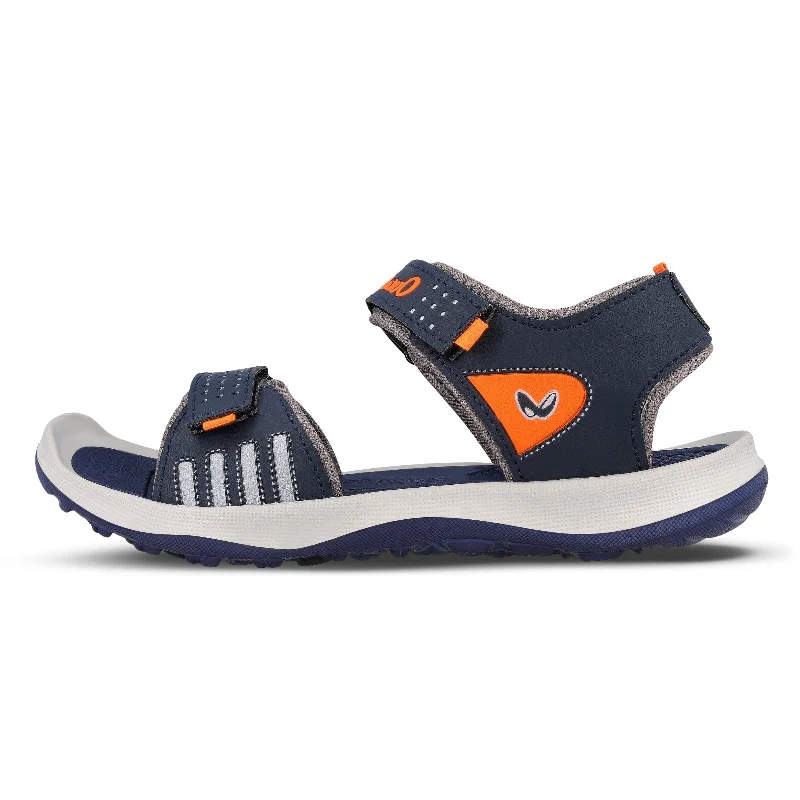 Walkaroo Men Strappy Floater Sandals  - WC4301 Navy Blue orange