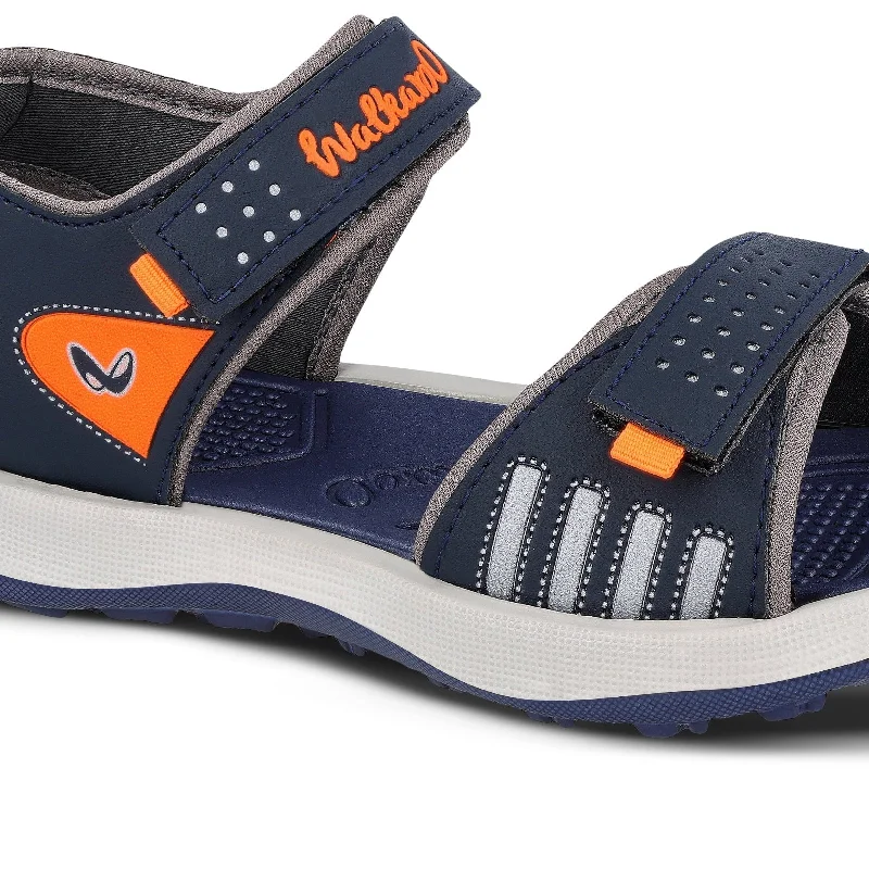 Walkaroo Men Strappy Floater Sandals  - WC4301 Navy Blue orange