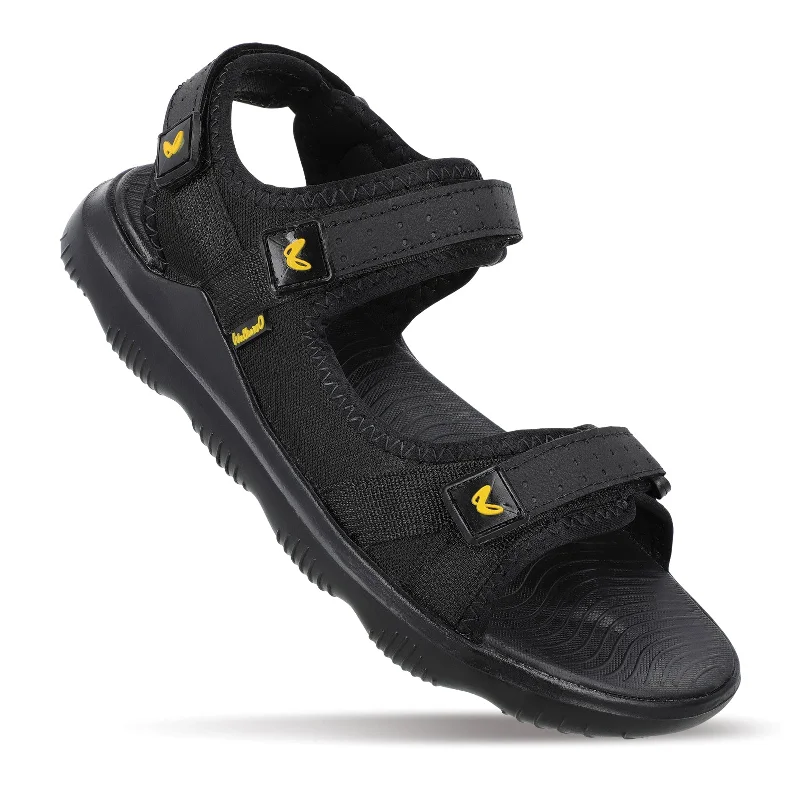 Walkaroo Men Strappy Floater Sandals  - WC4334 Black Black