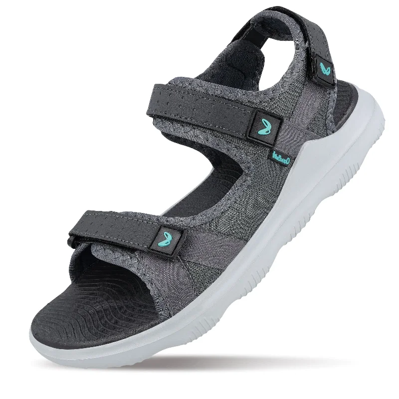 Walkaroo Men Strappy Floater Sandals  - WC4334 Grey