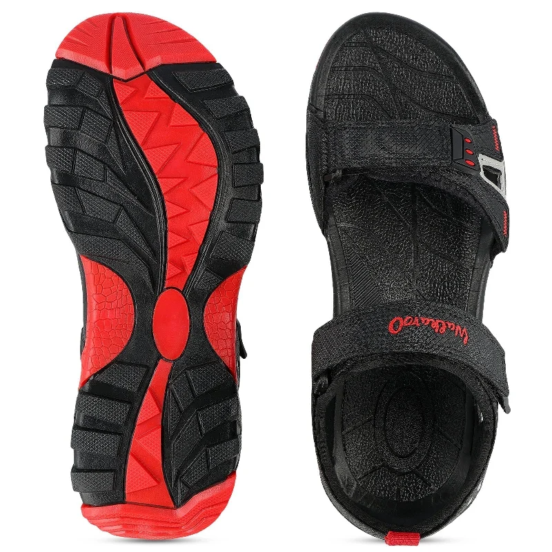 Walkaroo Men Sandals  - WC4426 Black Red