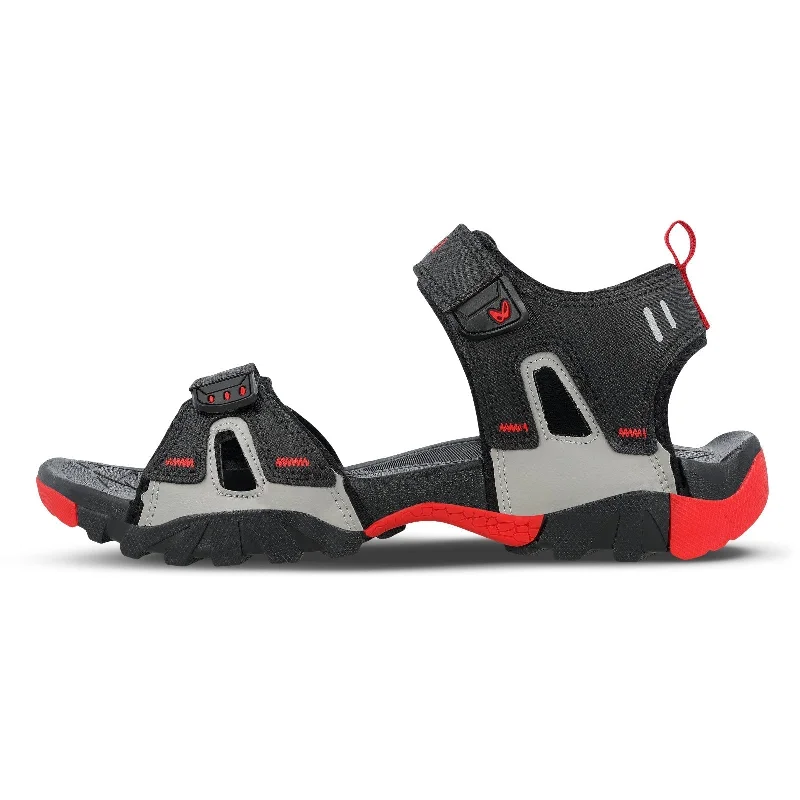 Walkaroo Men Sandals  - WC4426 Black Red