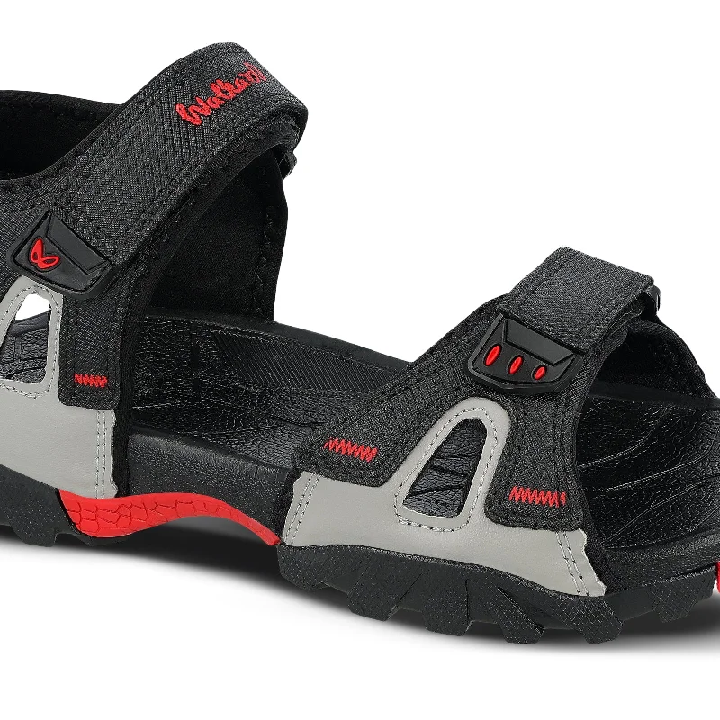 Walkaroo Men Sandals  - WC4426 Black Red