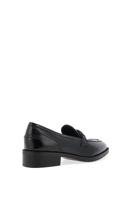 Tamaris Faux Leather Patent Matte Buckle Loafers, Black