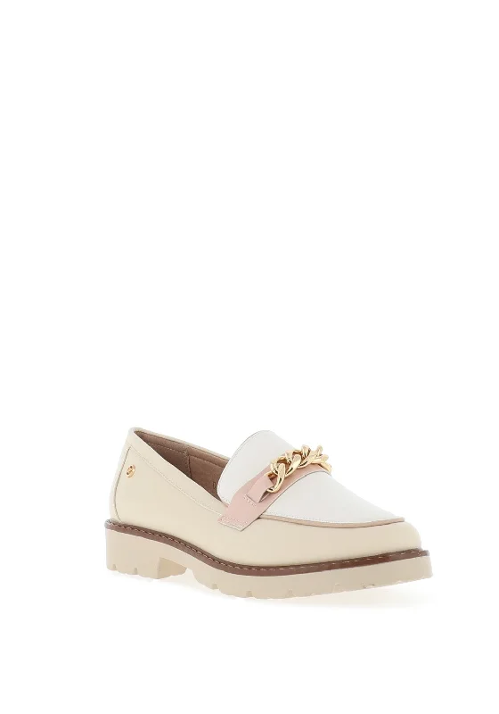 Zanni & Co Daqia Chain Loafers, Shell Blush