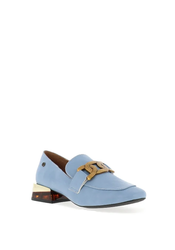 Zanni & Co. Laocai Block Heel Loafers, Aqua