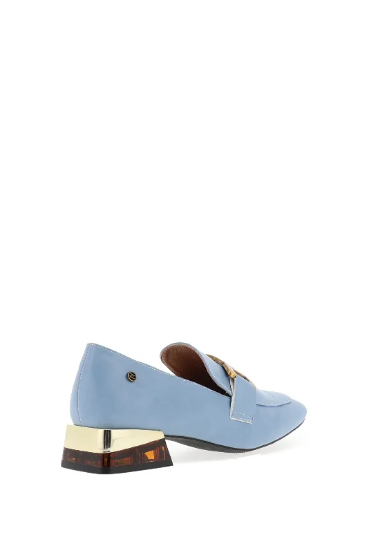 Zanni & Co. Laocai Block Heel Loafers, Aqua