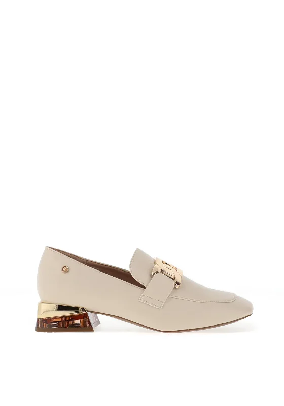 Zanni & Co. Laocai Block Heel Loafers, Oatmeal