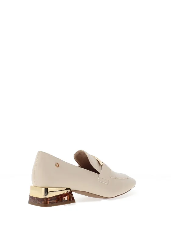 Zanni & Co. Laocai Block Heel Loafers, Oatmeal