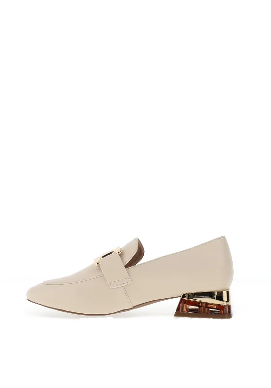 Zanni & Co. Laocai Block Heel Loafers, Oatmeal